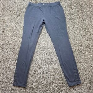 VINTAGE OP Ocean Pacific Leggings Womens L/G 11/13 Gray Grommet Ankle Pants